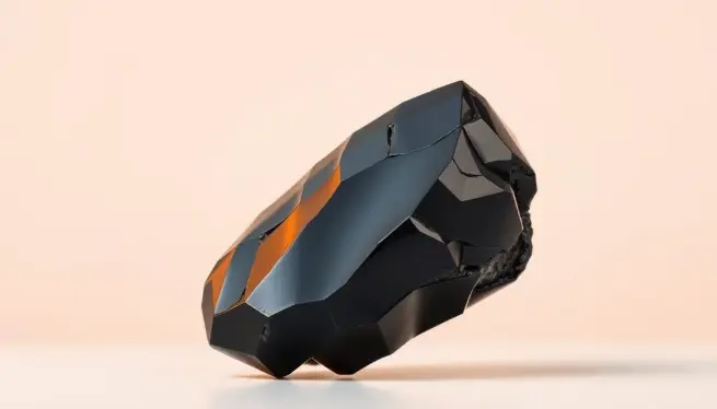 Black tourmaline crystal often used in spiritual protection rituals against hauntings.